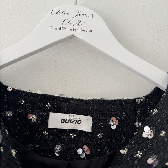 GUIZIO Shiloh Sequin Tweed Black Jacket XXL - Picture 8 of 13